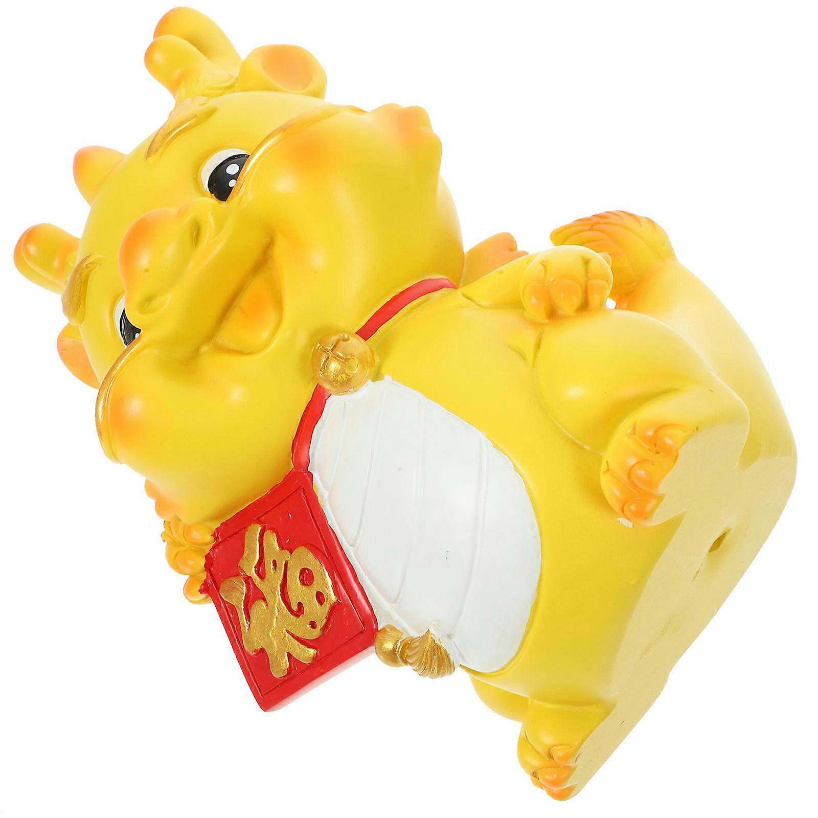 Dragon Piggy Bank Resin Dragon Statue for Coin Storage 2Pcs Desktop Decoration