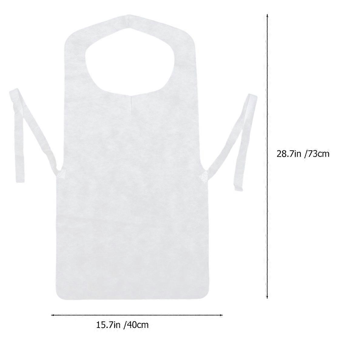 Disposable Non-Woven Aprons Apron for Cooking 100Pcs White for Home Use