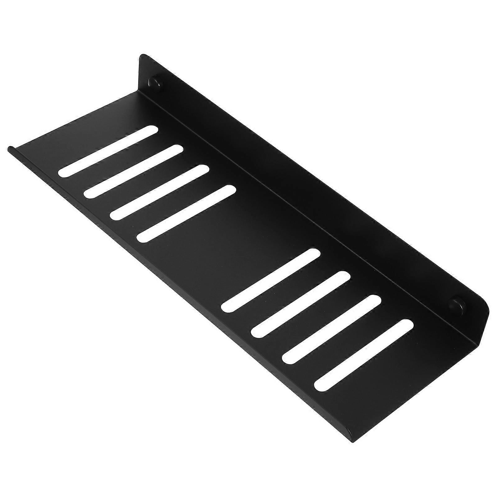 Rectangular Floating Shelf 12Inch Wall Mounted Storage Solutions For Office Accessories In Stylish Black With Sturdy Design 2Pcs