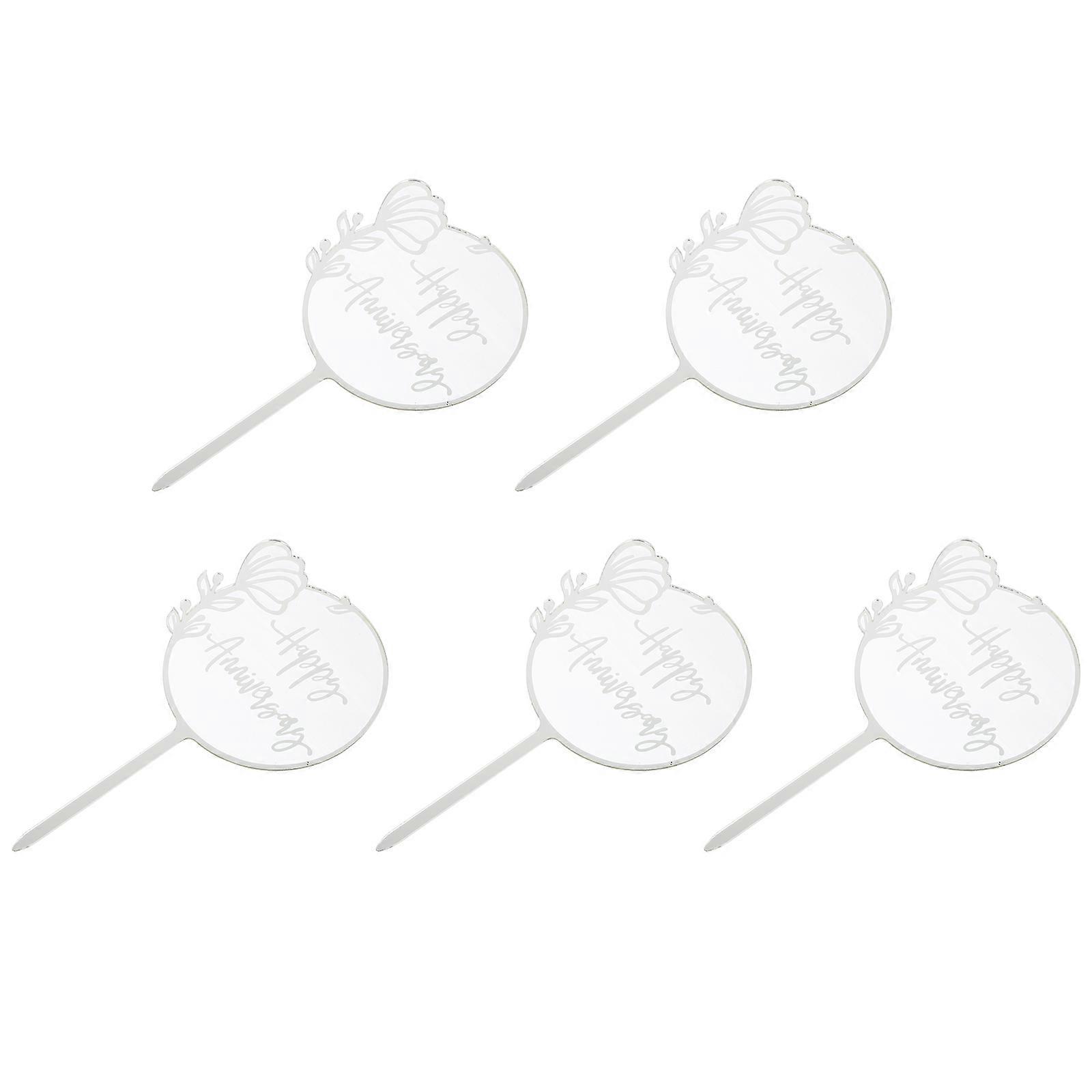 Decorative Wedding Cake Topper for Anniversary Use 5Pcs Acrylic
