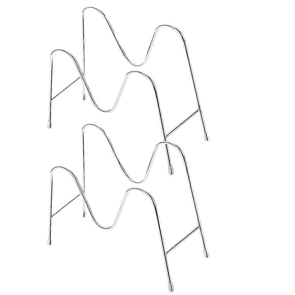 Lid Storage Shelf Multifunction Rack for Kitchen Use 4Pcs Silver