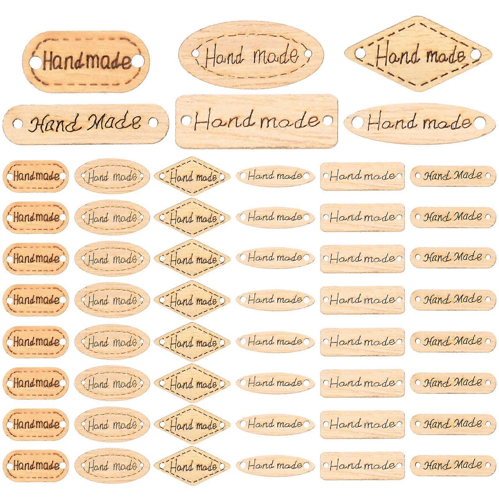Handmade Wood Button Tag for DIY Crafting 1000Pcs Brown Wooden Labels