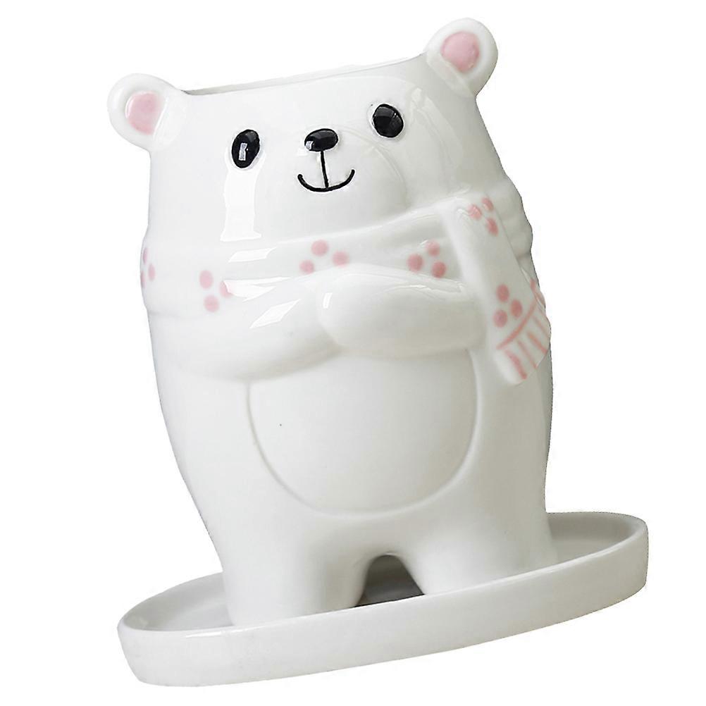 Decorative Flower Pot for Household Use 3Sets Ceramic Bear Flowerpot