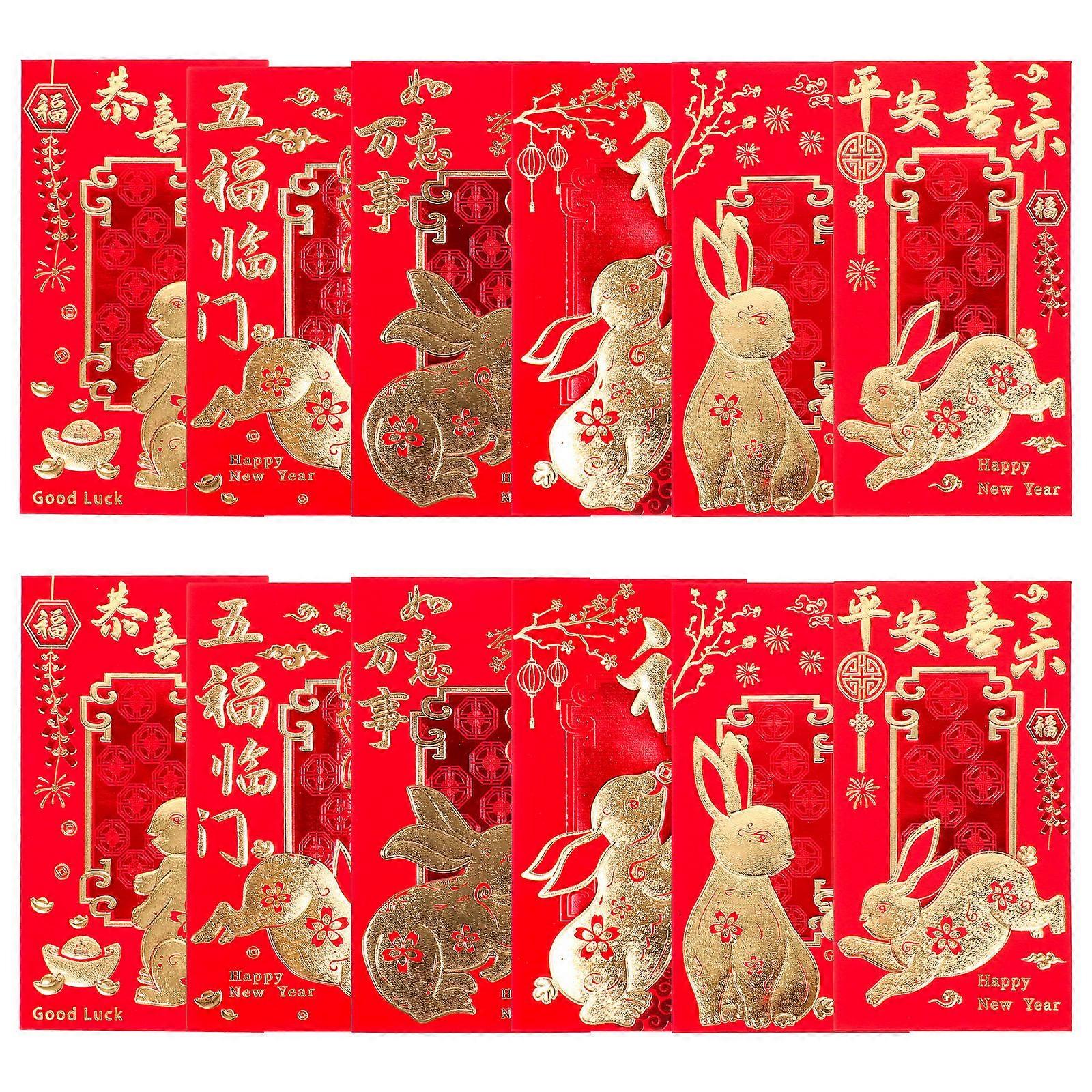 Rabbit Pattern Paper Red Packet Money Bag for Storage 36Pcs The Year of The Rabbit