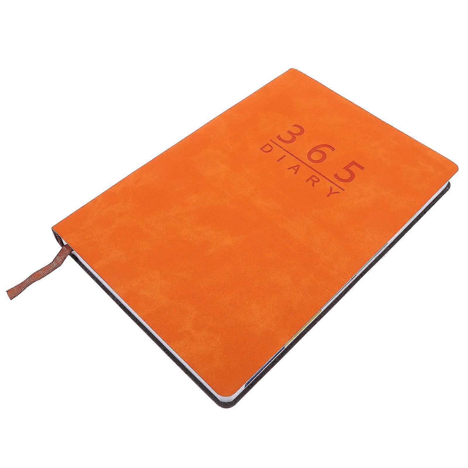 3Pcs Orange A5 Daily Weekly Monthly Planner Notebook For Office School And Home Task Allocation 2025