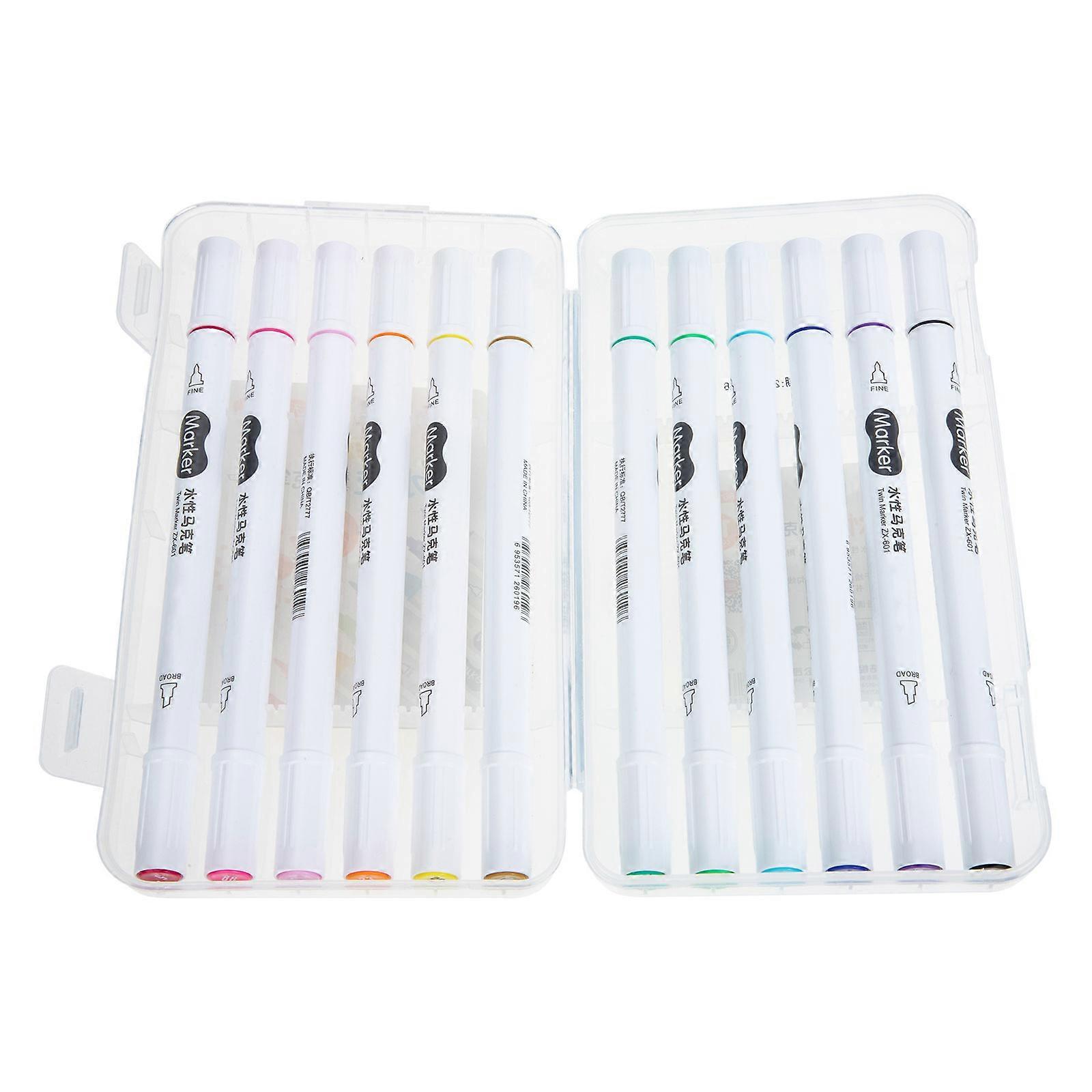 Colored Marker Pens Double-End Acrylic Paint Pens For Art Creation And Gift Giving 24-Pcs Smooth Writing Experience