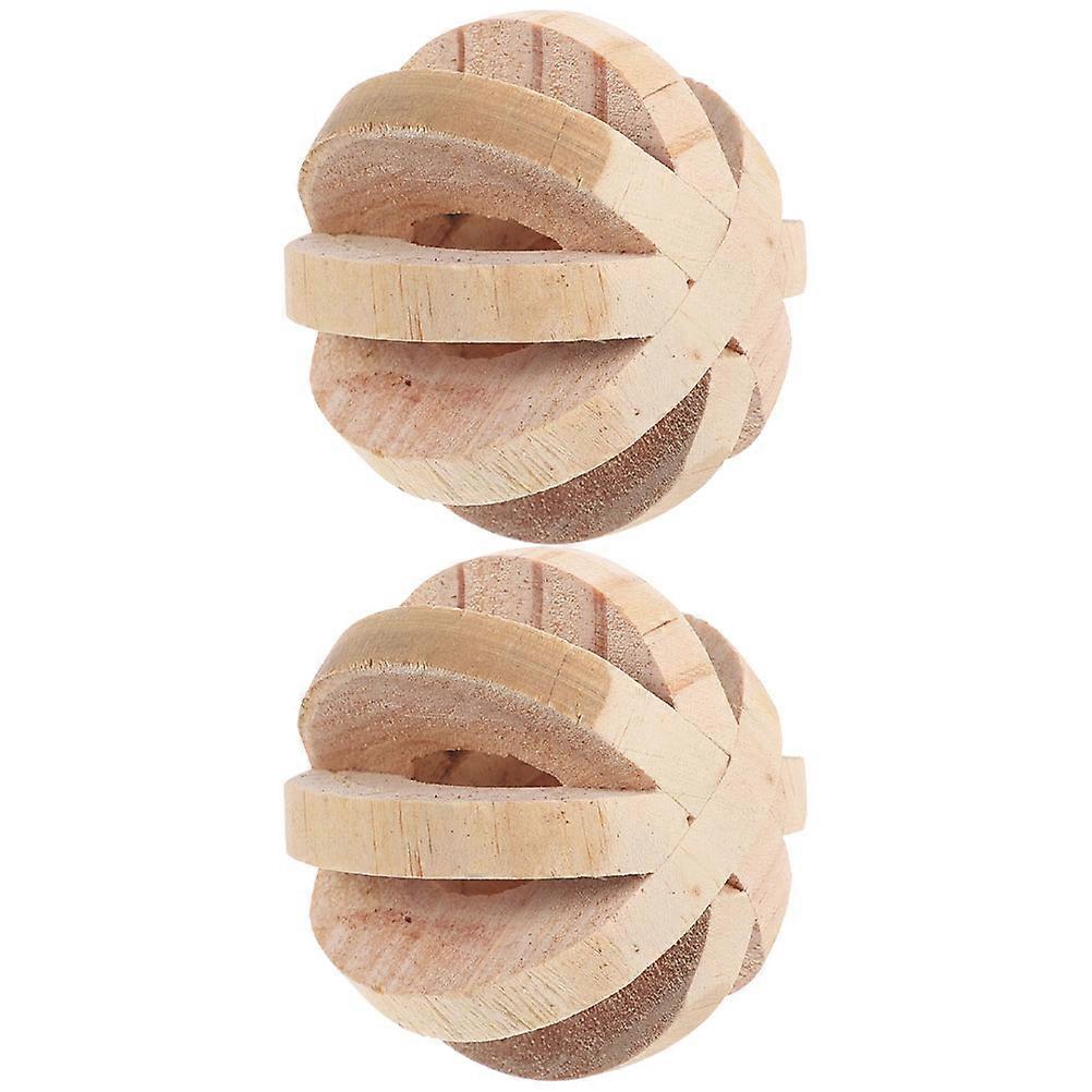 Small Pet Chew Toys Wooden Rabbit Molar Toy with Bell 4Pcs Set