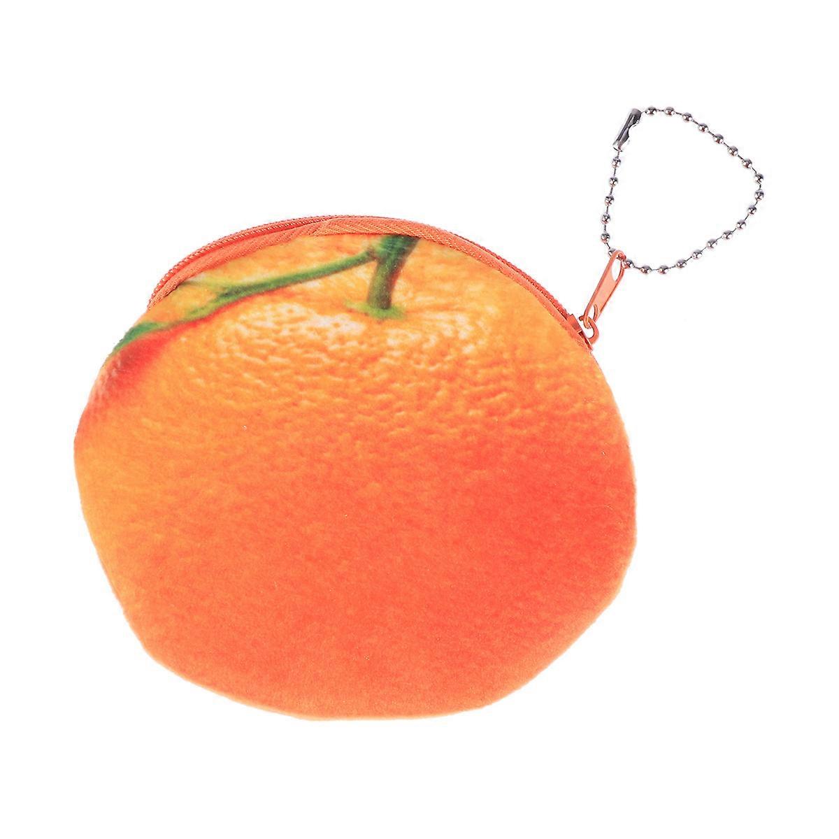 Fuzzy Headset Pouch Orange Plush Bag for Storage 3Pcs Mini Wallet