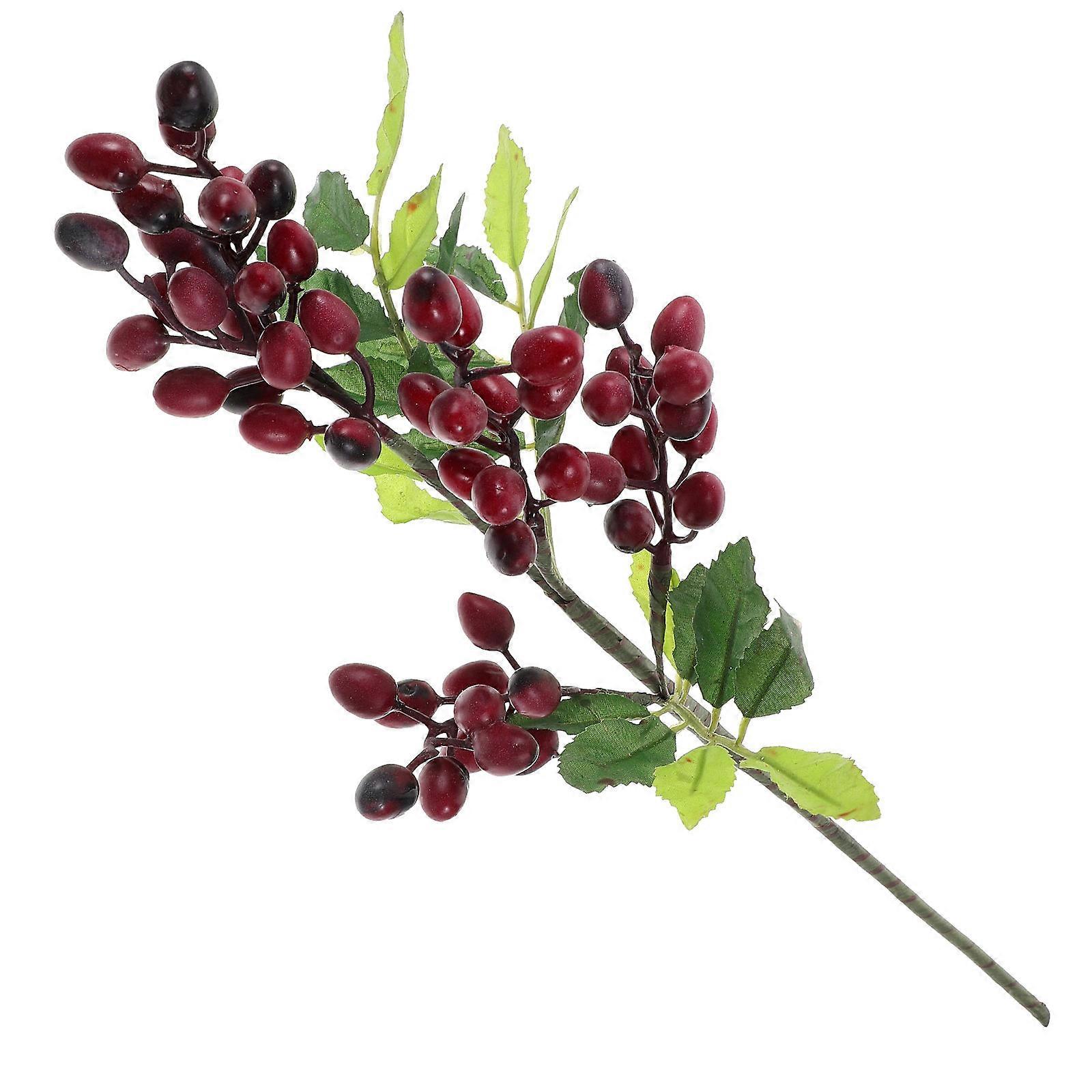 Christmas Berry Stems Artificial Berry Stems for Decor 5Pcs Multi Color Plastic