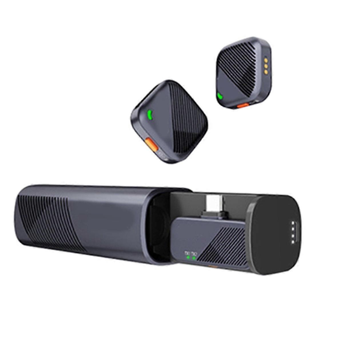 Mini Microphone 2.4GHz Wireless Microphone System Receiver Transmitter for Vlog Live Streaming Port