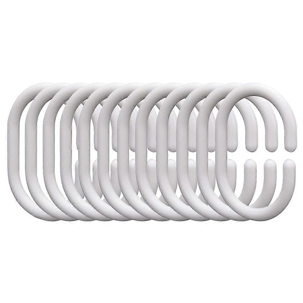 Clearance! Kaireo 12 Clear C-Shaped Silicone Hooks, Household & Shower Organizer Rings, Transparent Adhesive Hooks for Home