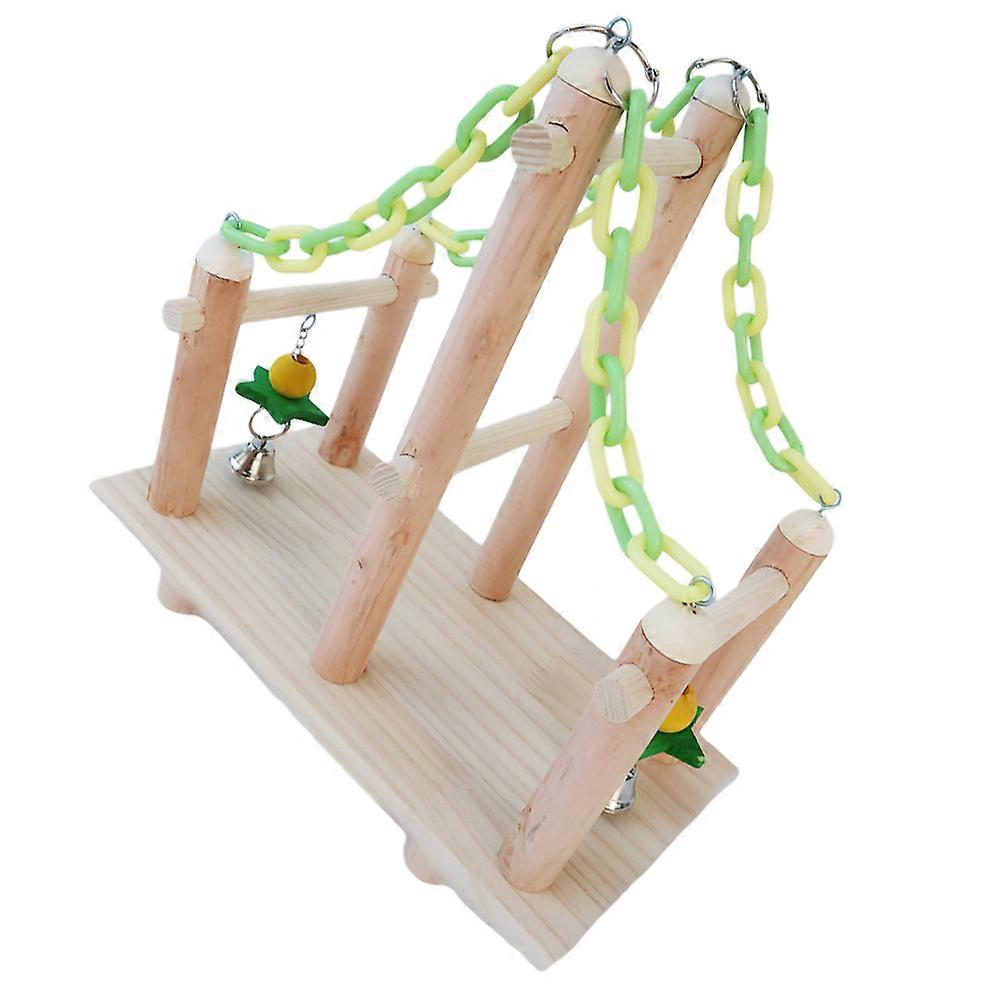 Bird Ladder Toy 1 Set Wooden Standing Rack For Parrots Around Home 30X16Cm Climbing Structure