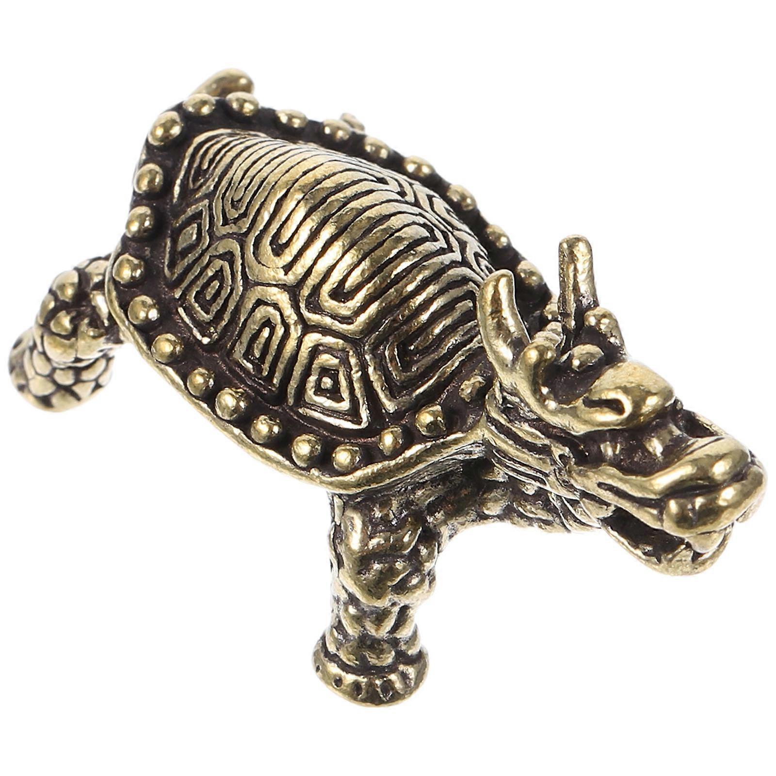 Golden Turtle Figurine 4Pcs Desktop Decor Retro Tortoise Shape Ideal For Showcase Table And Cabinet 1.4X0.8X3In