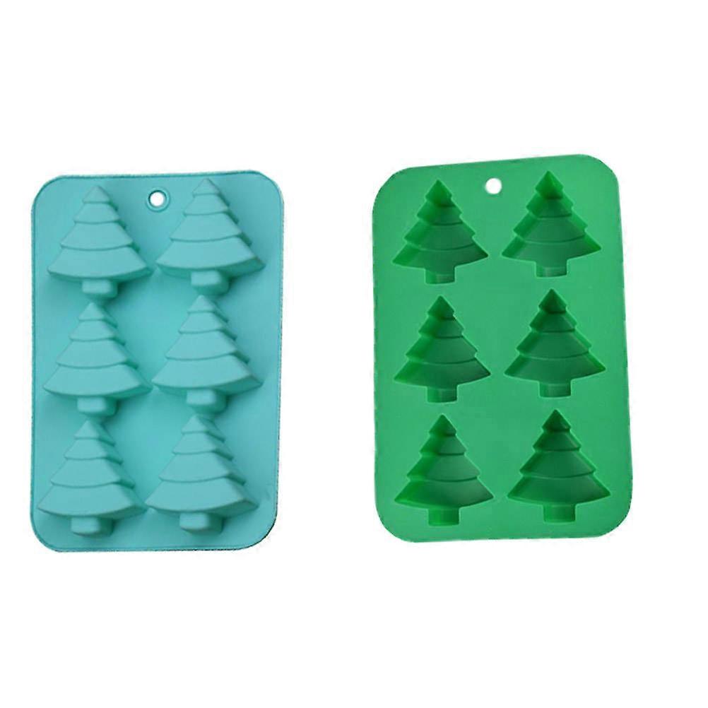 Baking Supplies for Baking Use 2Pcs Xmas Tree Shape Silicone Cake Molds