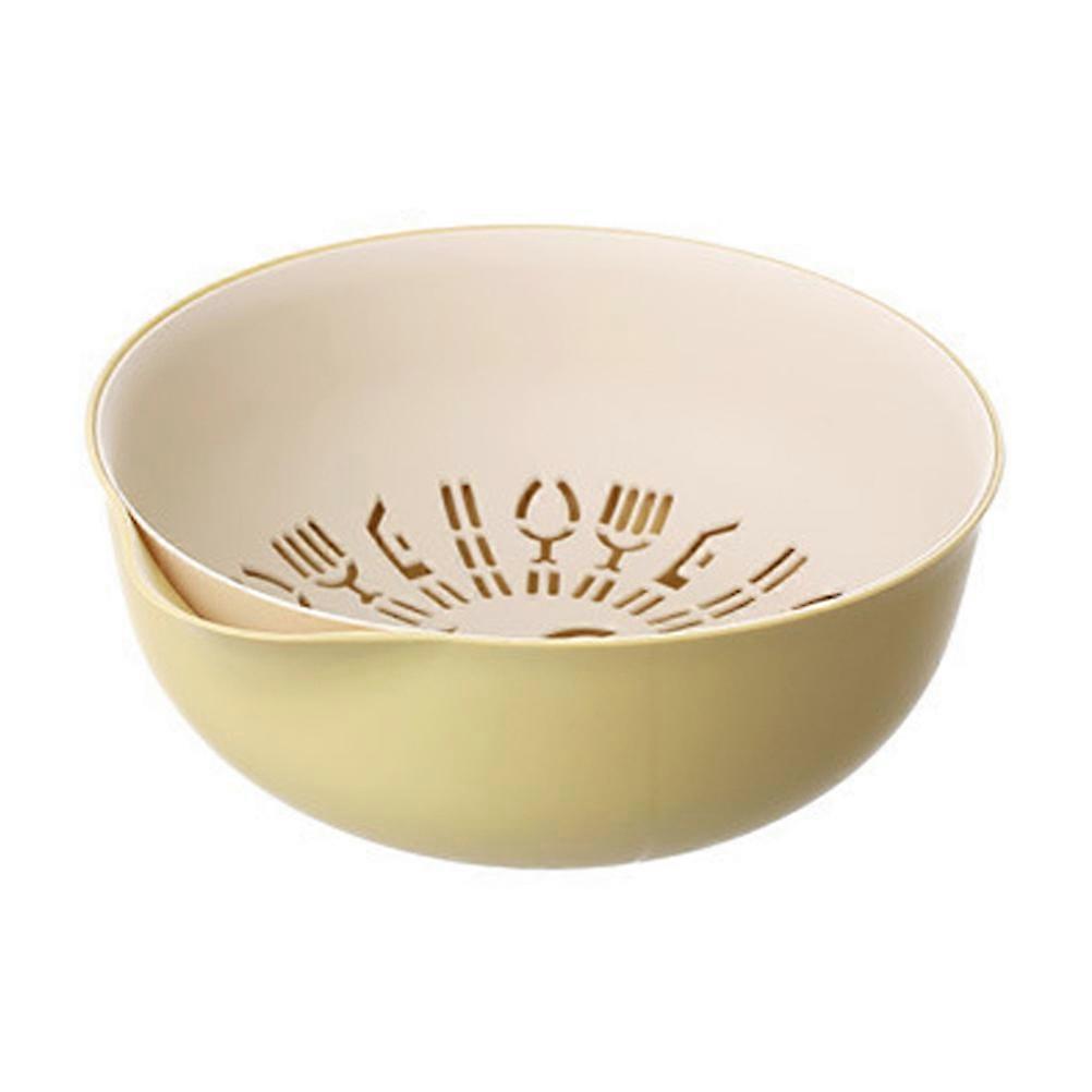 Plastic Kitchen Colander 2Pcs Double-Layer Strainer for Food Storage