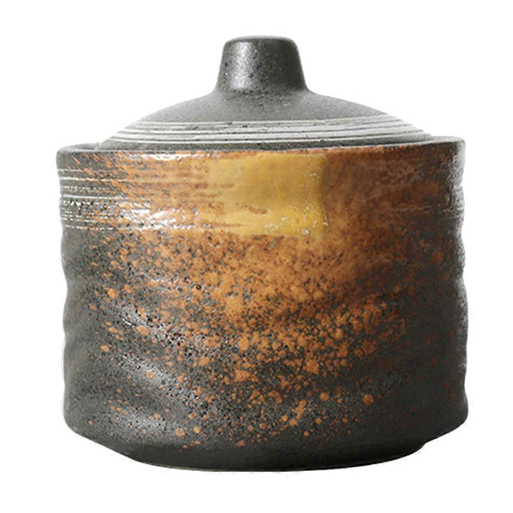 2Pcs Seasoning Jar Ceramic Condiment Holder for Kitchen Use