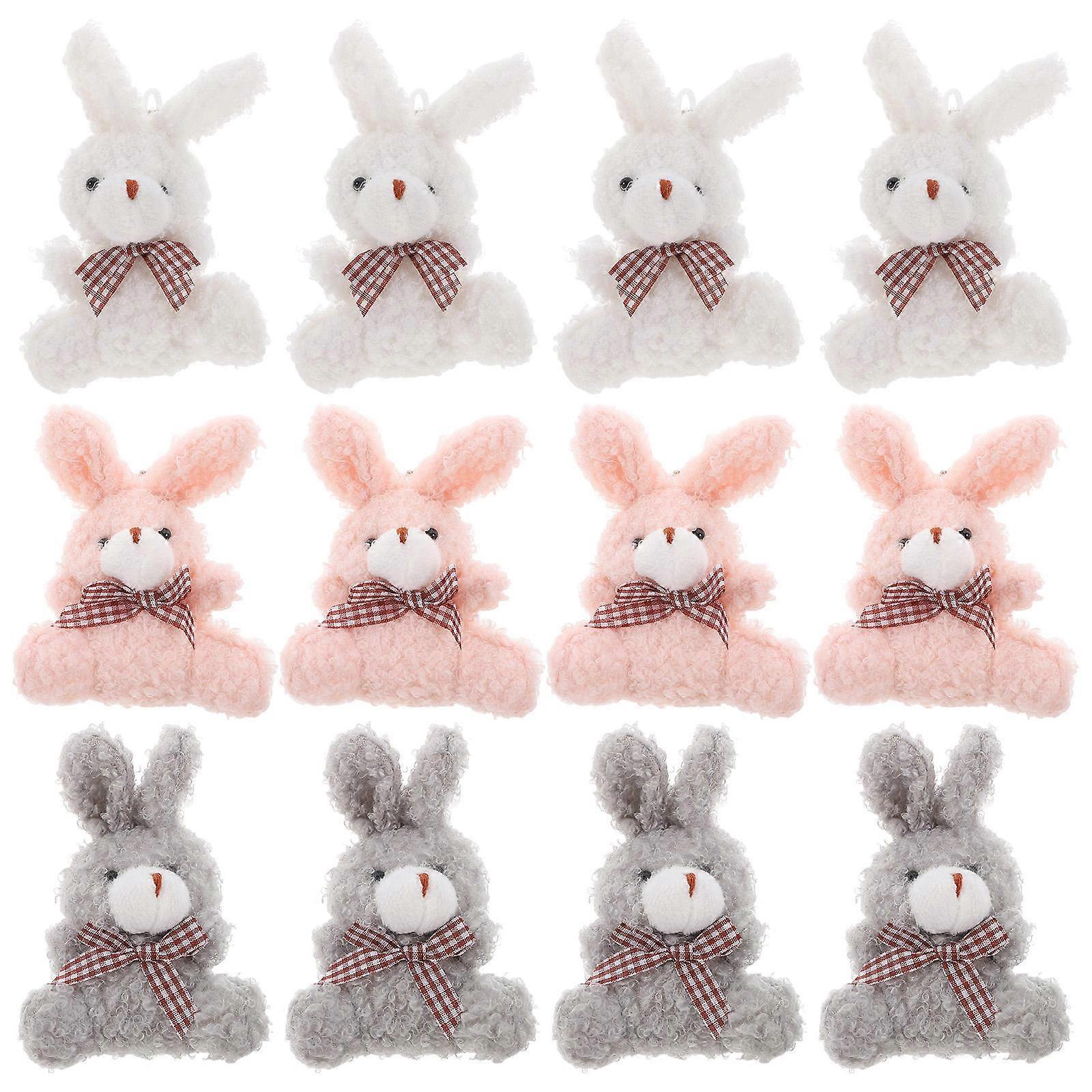 Plush Bunny Keychain 60 Pcs Adorable Design Bag Pendant Assorted Color Soft and Fluffy