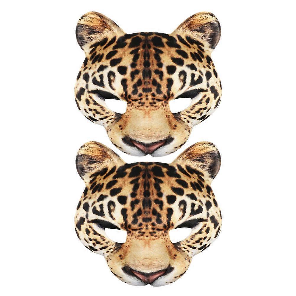 Halloween Half Mask 10 Pcs Leopard Style Face Decoration for Cosplay Event and Dancing Party