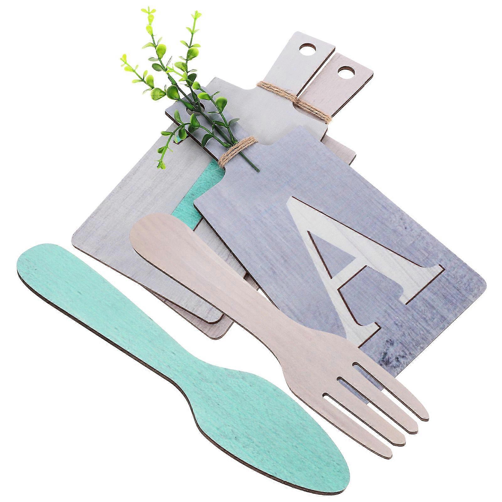 Wall Decor Kitchen Wooden Eat Fork Spoon Rustic Decor Multi Ideal For 1 Set