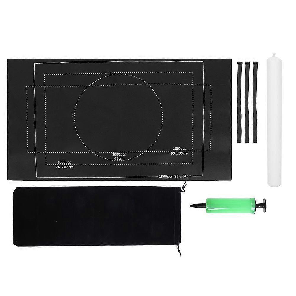 Felt Puzzle Mat Jigsaw Puzzles Roll Up Storage Pad Puzzle Blanket for ChildrenBlack 26x46in
