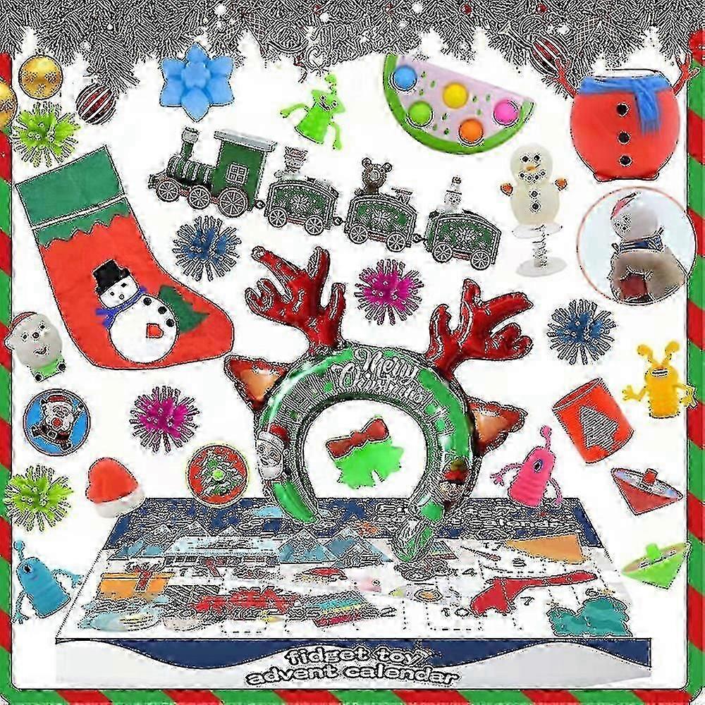 2025 Christmas Fidget Toys Advent Calendar Xmas Countdown Blind Box Gift For Kids Adults -NMAOV