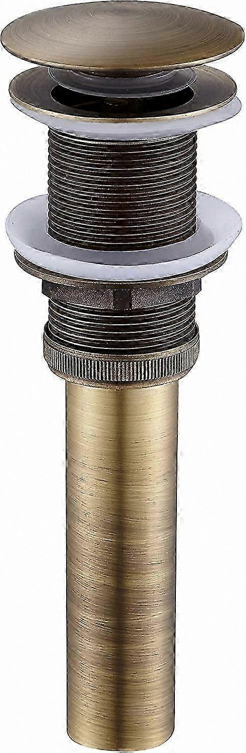 Basin Sink Drain Stopper with Push Open Mechanism Bathroom Valve in Bronze Color Finish