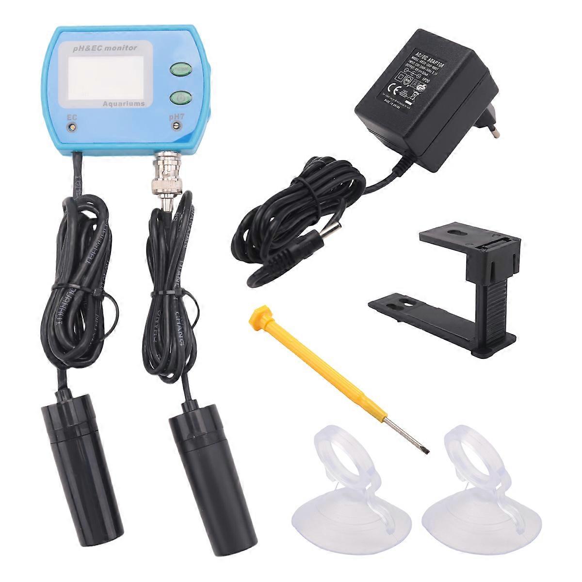 Online PH / EC Monitor Meter Acidometer 2 in 1 PH EC Meter for Aquarium Multi-Parameter Water Quality Monitor EU Plug