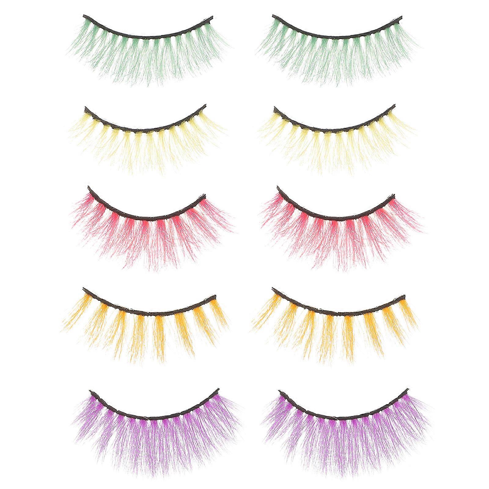Colored Eyelashes For Women Eyelash Extensions Great For Nighttime Looks Dance Events 5 Pairs To Add Volume To Lashes