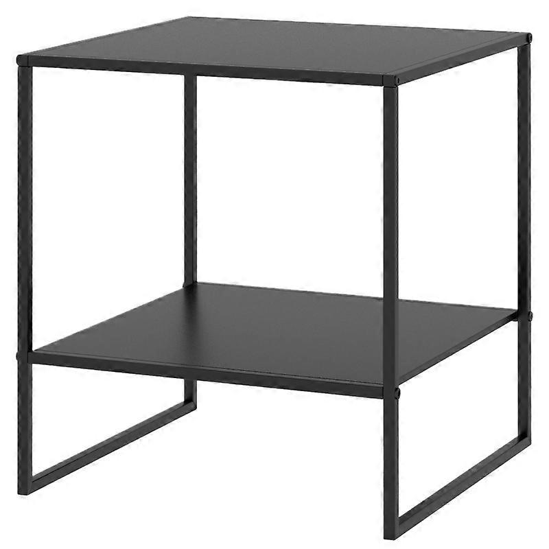 Black Industrial Style Side Table One Shelf Accent