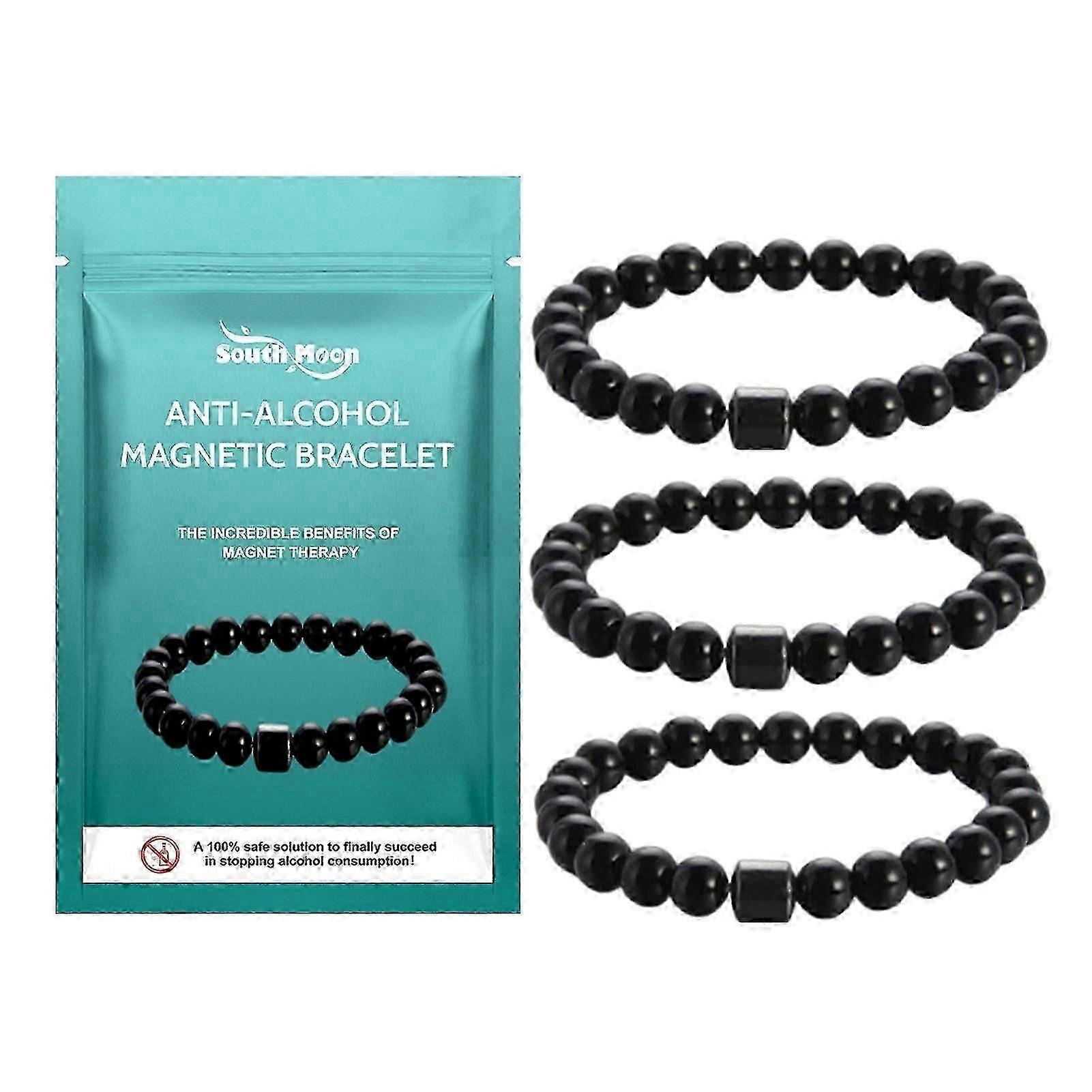 3pcsアンチアルコール磁気ブレスレット、アルコール消費量を減らすのに効果的、飲酒後の不快感を和らげるための磁気療法ブレスレット