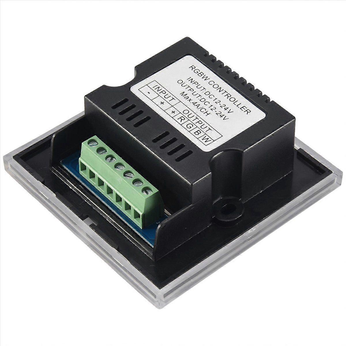 DC12V-24V RGB / RGBW Wall Mounted Touch Panel Controller Glass Panel Dimmer Switch Controller for LED Strips Lamp Black