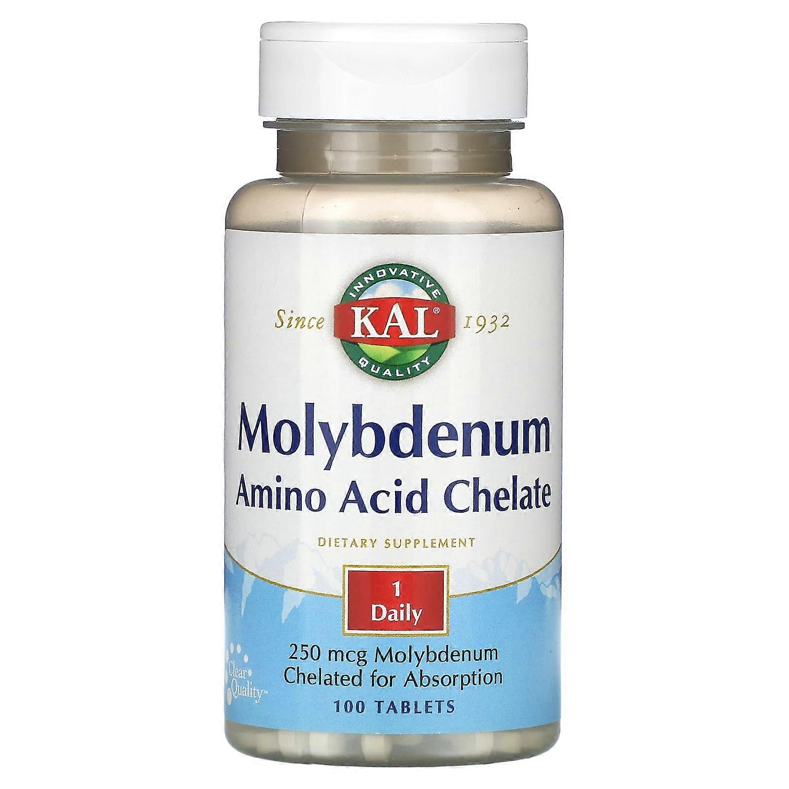 Molybdenum Amino Acid Chelate, 250 mcg, 100 Tablets
