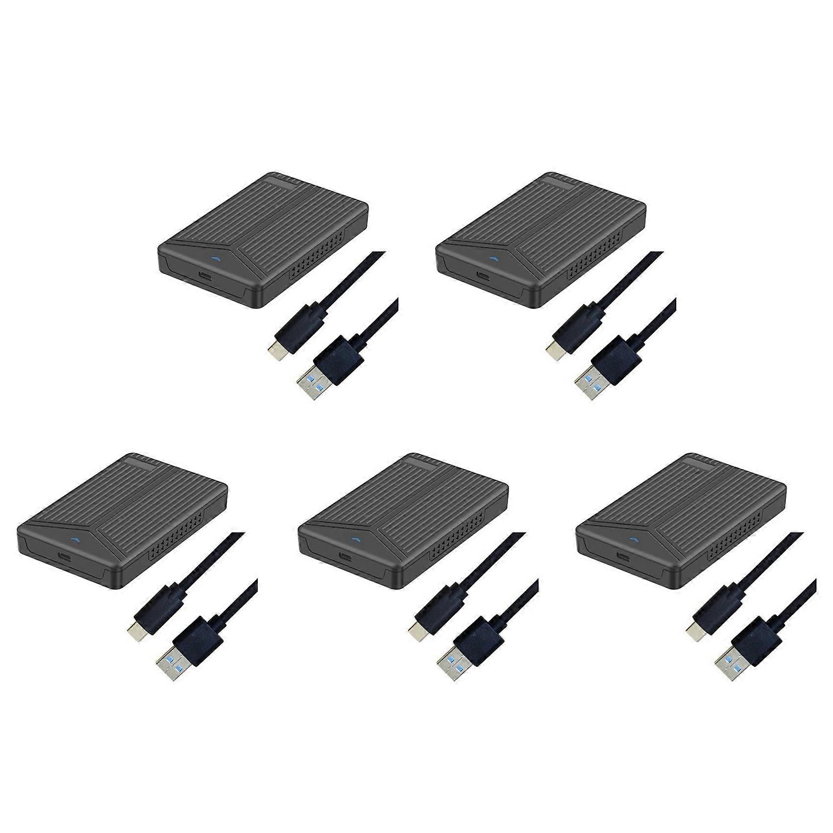 5X USB 3.1 Mobile Hard Disk Box 2.5 Inch SATA Hard Disk Box SSD Enclosure Support 15mm Hard Drive for Computer Notebook