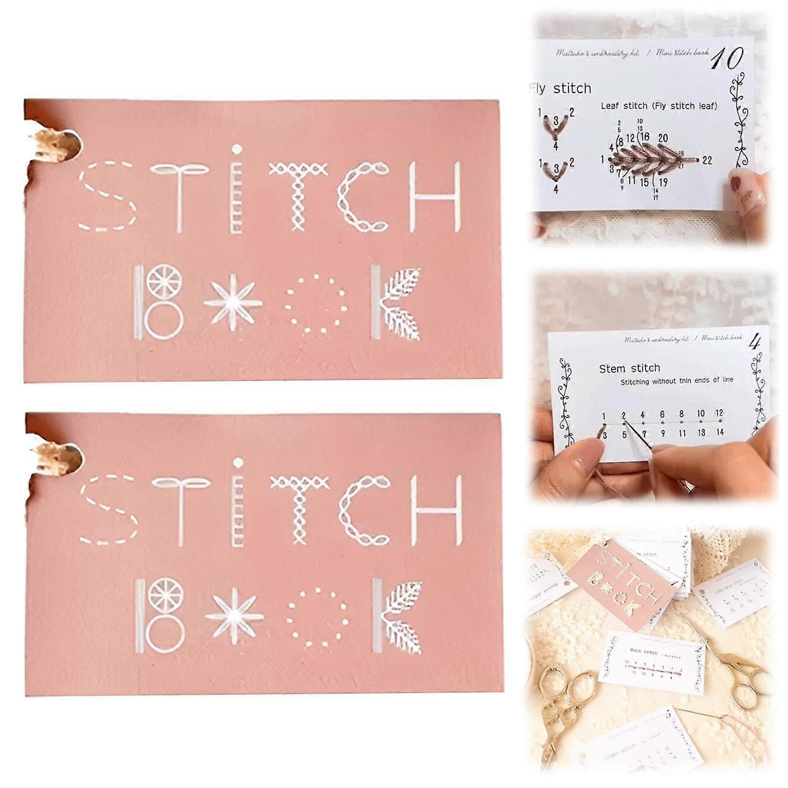 Mini Sewing Book & Card Set for Embroidery Lovers – Learn Various Sewing Techniques, DIY Creative Kit