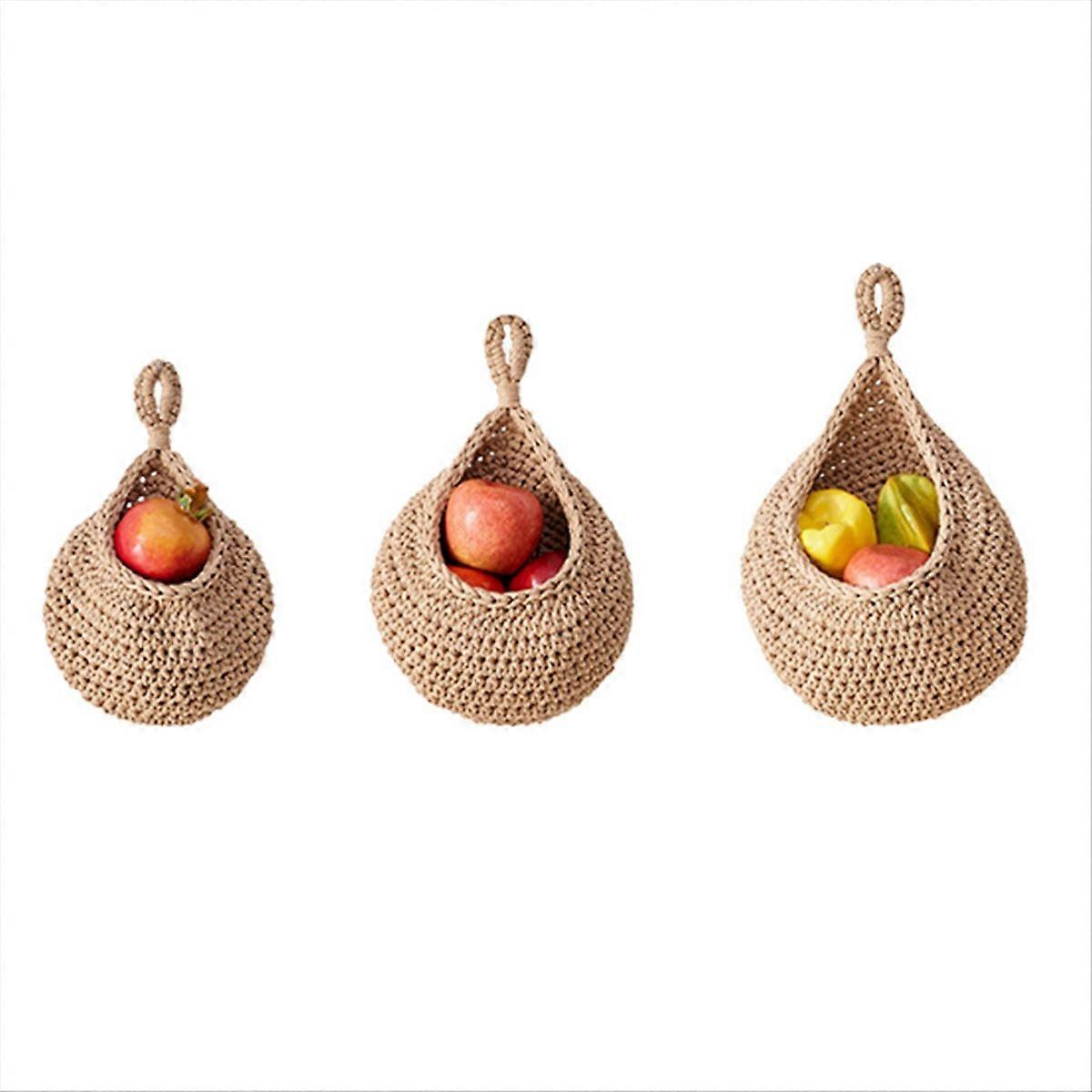 Hand-woven wall-hung vegetable and fruit basket Receptacle container