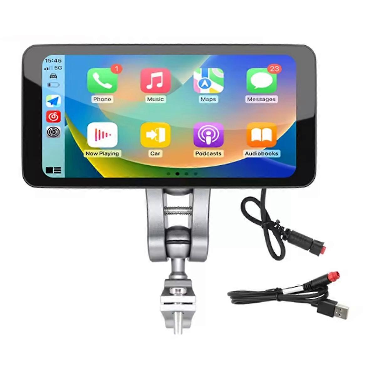6.5Inch Motorcycle Smart Bluetooth Display Wireless CarPlay Android Auto Removable Bracket IP67 Waterproof Monitor