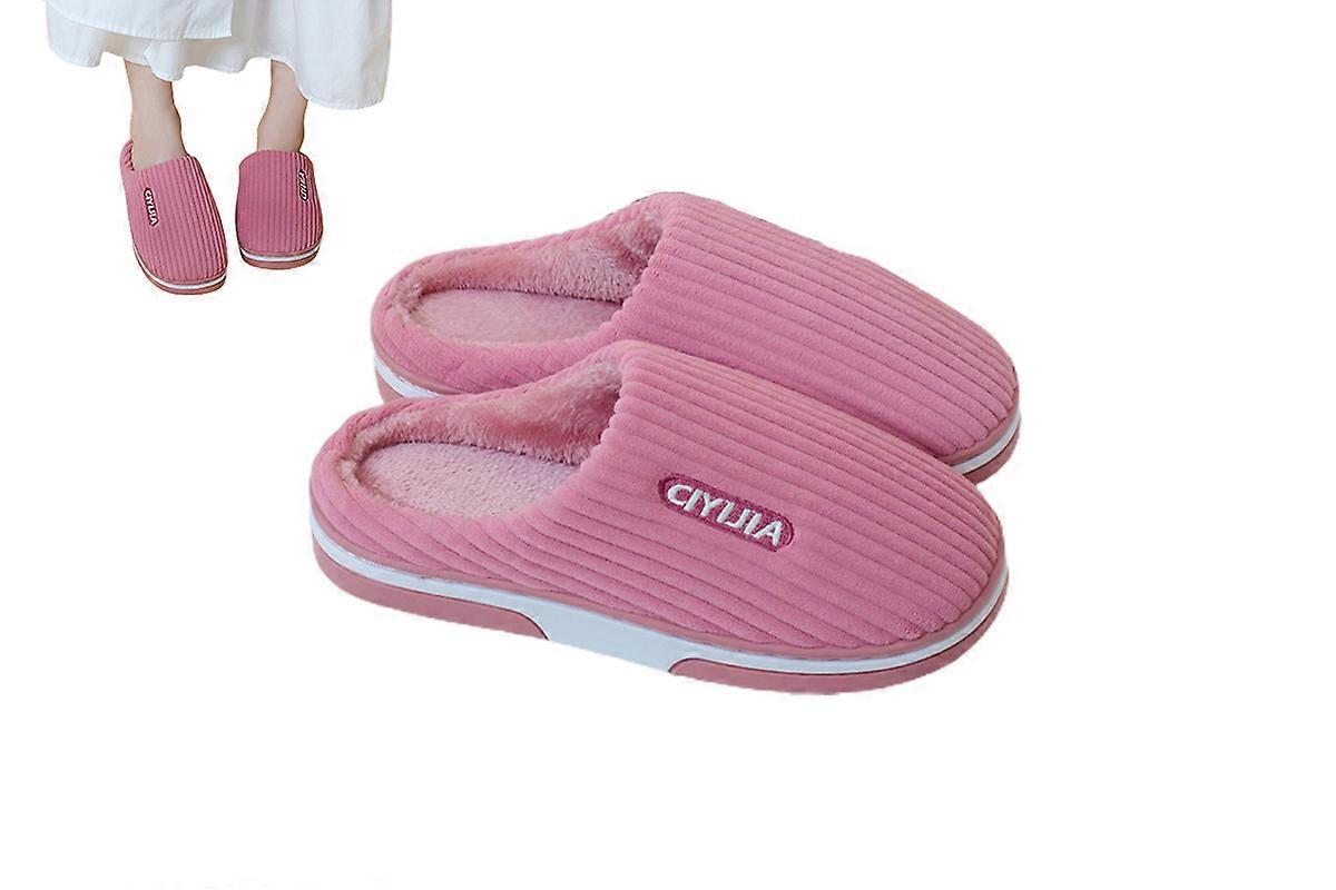Womens Indoor Outdoor Winter Warm Plush Lined Thick Sole
