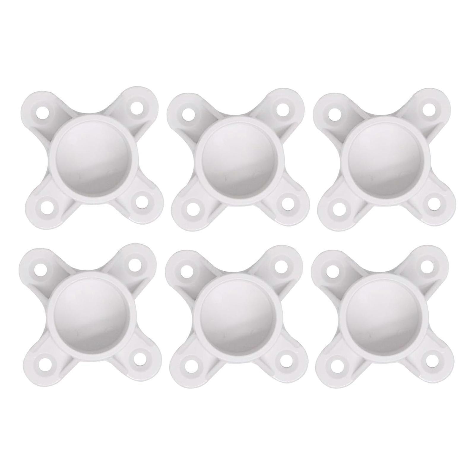 Set Of 6 Strong PVC Flange Connectors PVC Flange Fittings Upgrades For Securing Table Bases & Crafting Storage Systems Multicolor