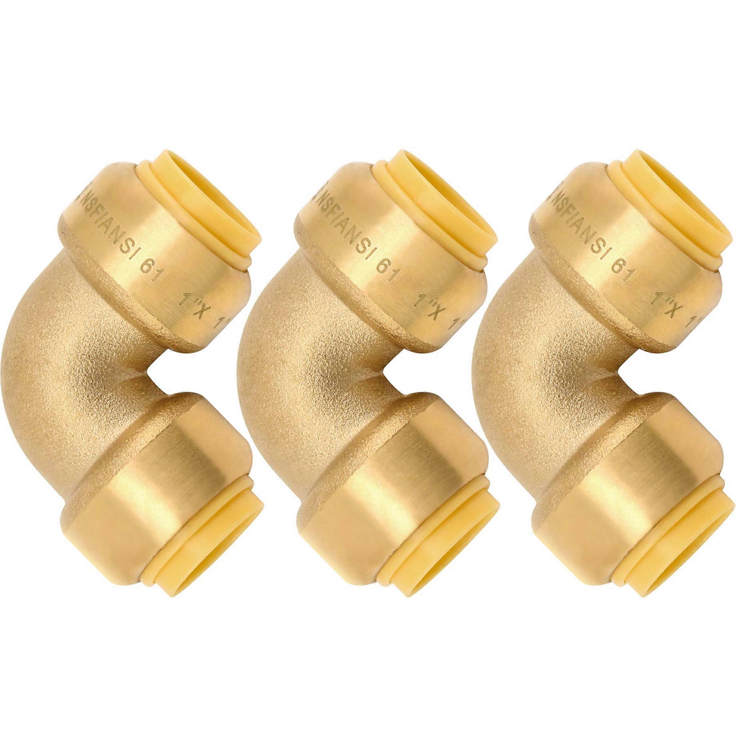 1 in. Push-to-Connect Brass 90-Degree Elbow Fitting 3PC