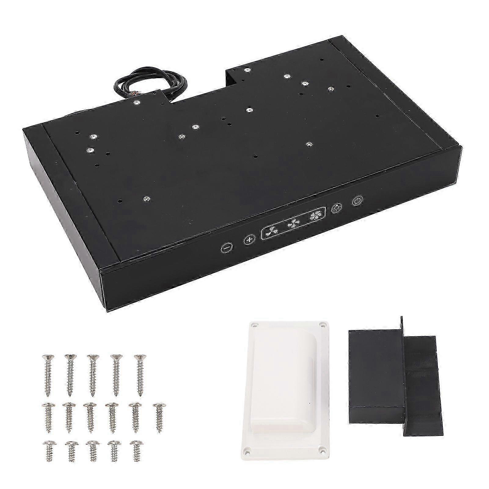 12V Cooking Range Hood 3 Speed Adjustable with Touchable Screen LED Light for RV Camper Kitchen