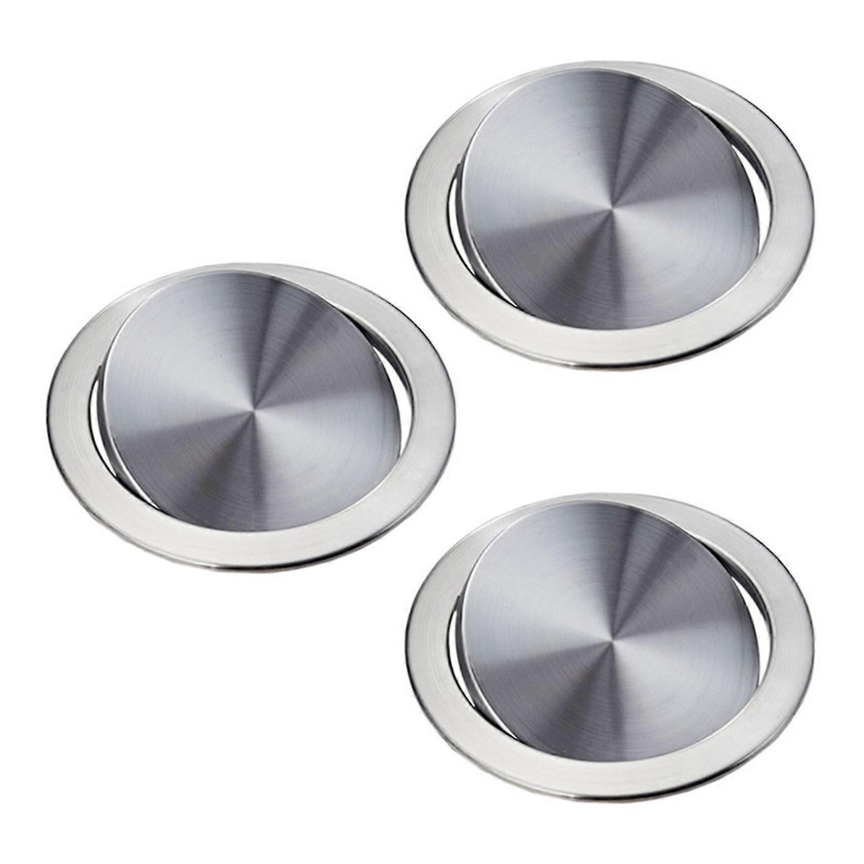 3x Abat à ordures en acier inoxydable Couvercle de poubelle Couvercle de poubelle Flush Built-in Balance Swing Flap Garbage Lid F