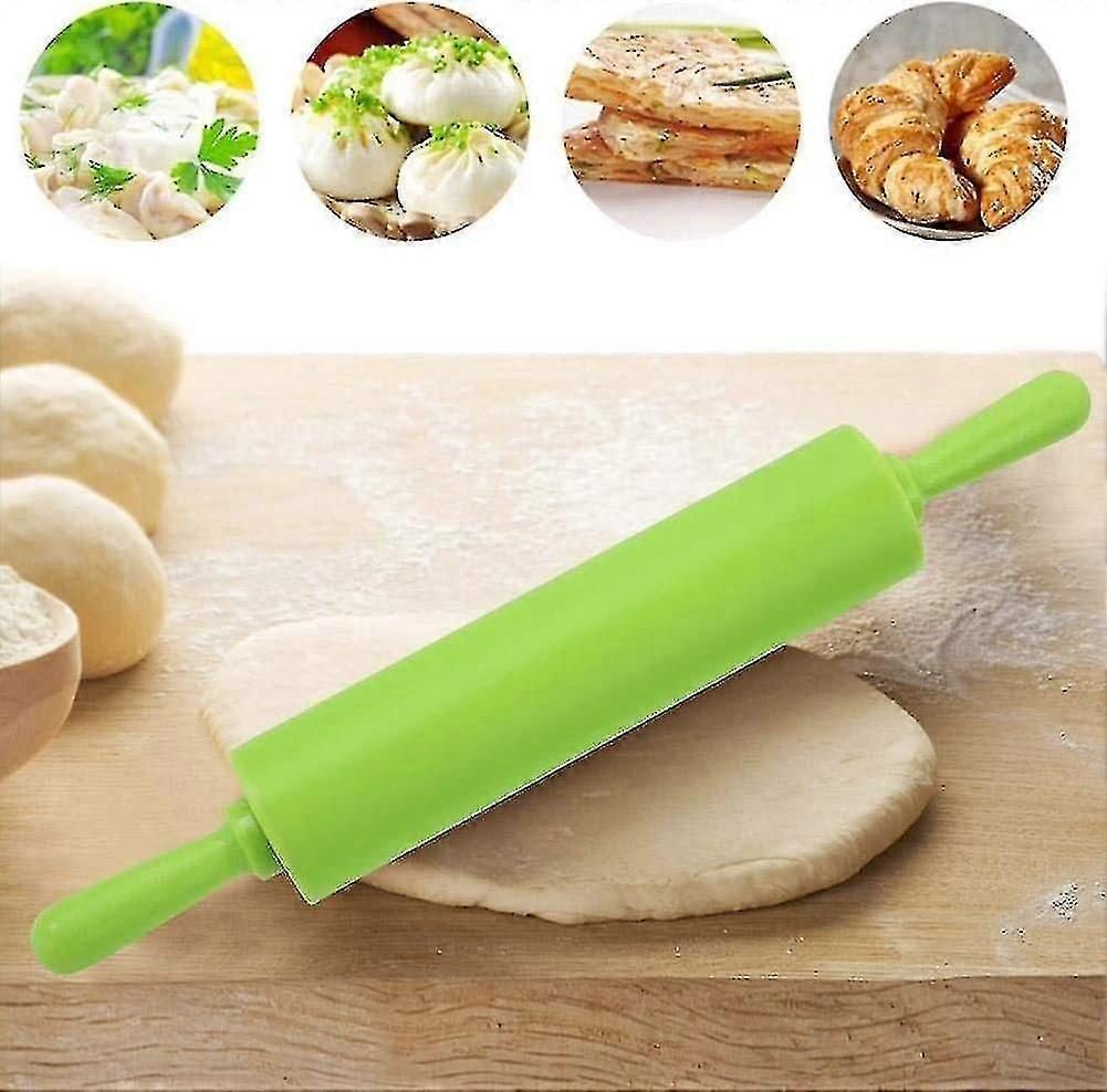 Rolling Pin, Colorful Silicone Rolling Pin Restaurant Homemade Bread Cookie Dough Rolling Tool(green