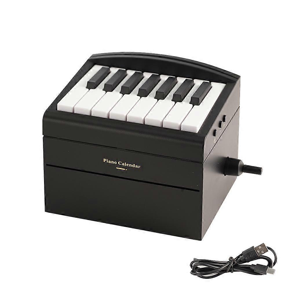 Piano portátil com calendário 2024, mini piano com 27 partituras, recarregável via USB, presente musical exclusivo para adultos e crianças.
