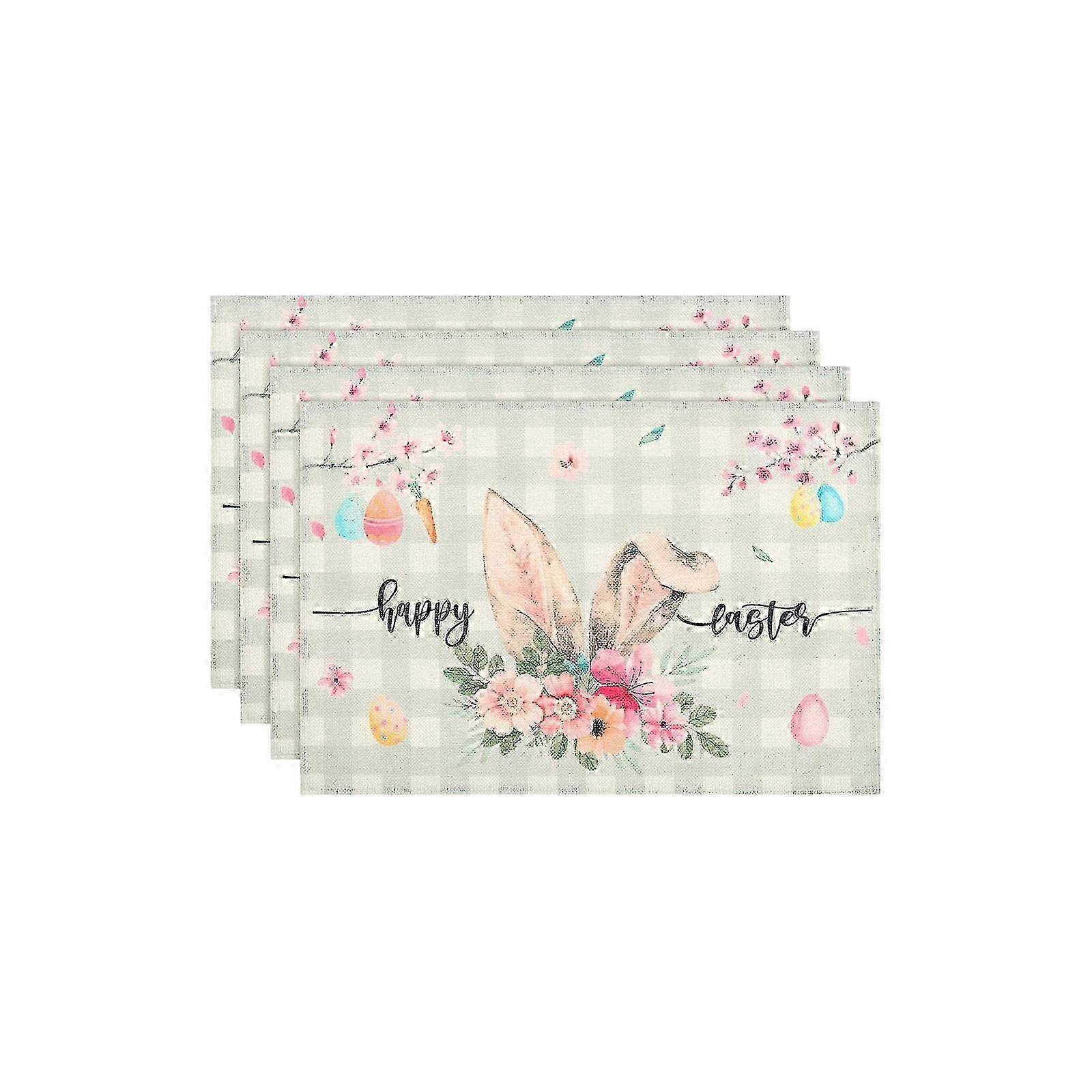 Easter Themed Home Table Mats Dining Table And Coffee Table Decorations Stain And Heat Insulated Tablecloths Easy To Clean For Family