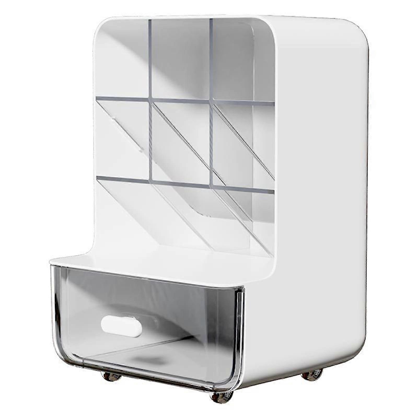 Luckky Desktop Organizer, Multi-Functional Pen Holder with Drawer, Compatible with Office School Supplies Storage (White)