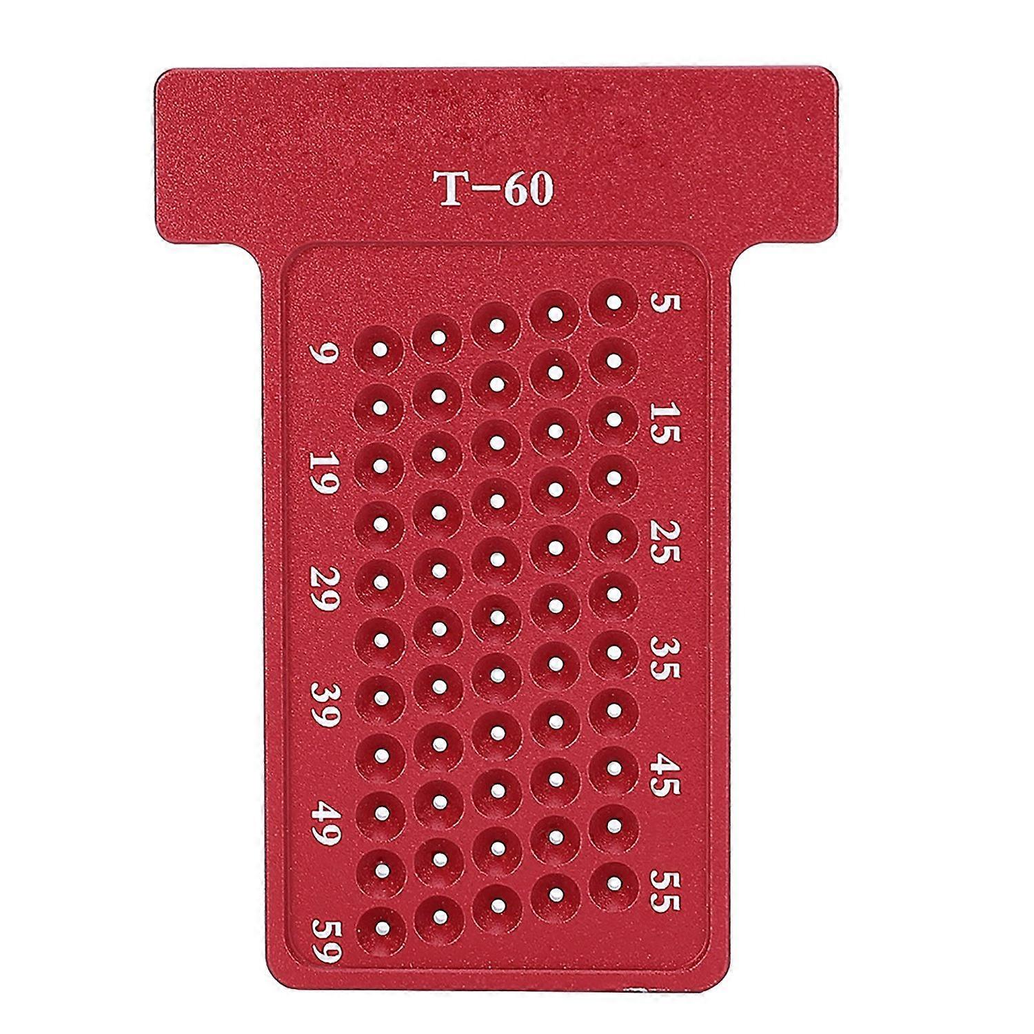 Woodworking T Type Scriber Aluminum Alloy Hole Gauge Carpenter Marking Tool (Red)
