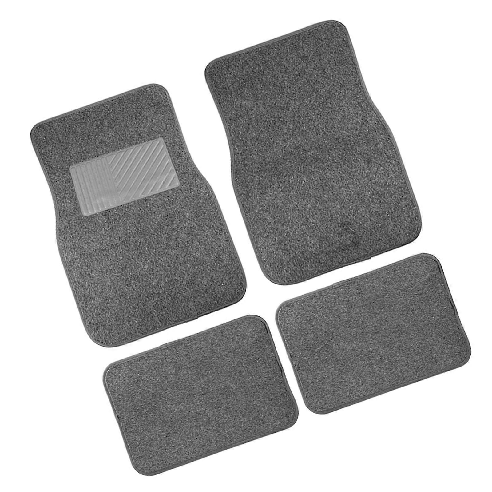 4X Automotive Floor Liners Mats All Weather Protection PVC Flocking Materials Nonslip Base Multiple Vehicle Application Multicolor