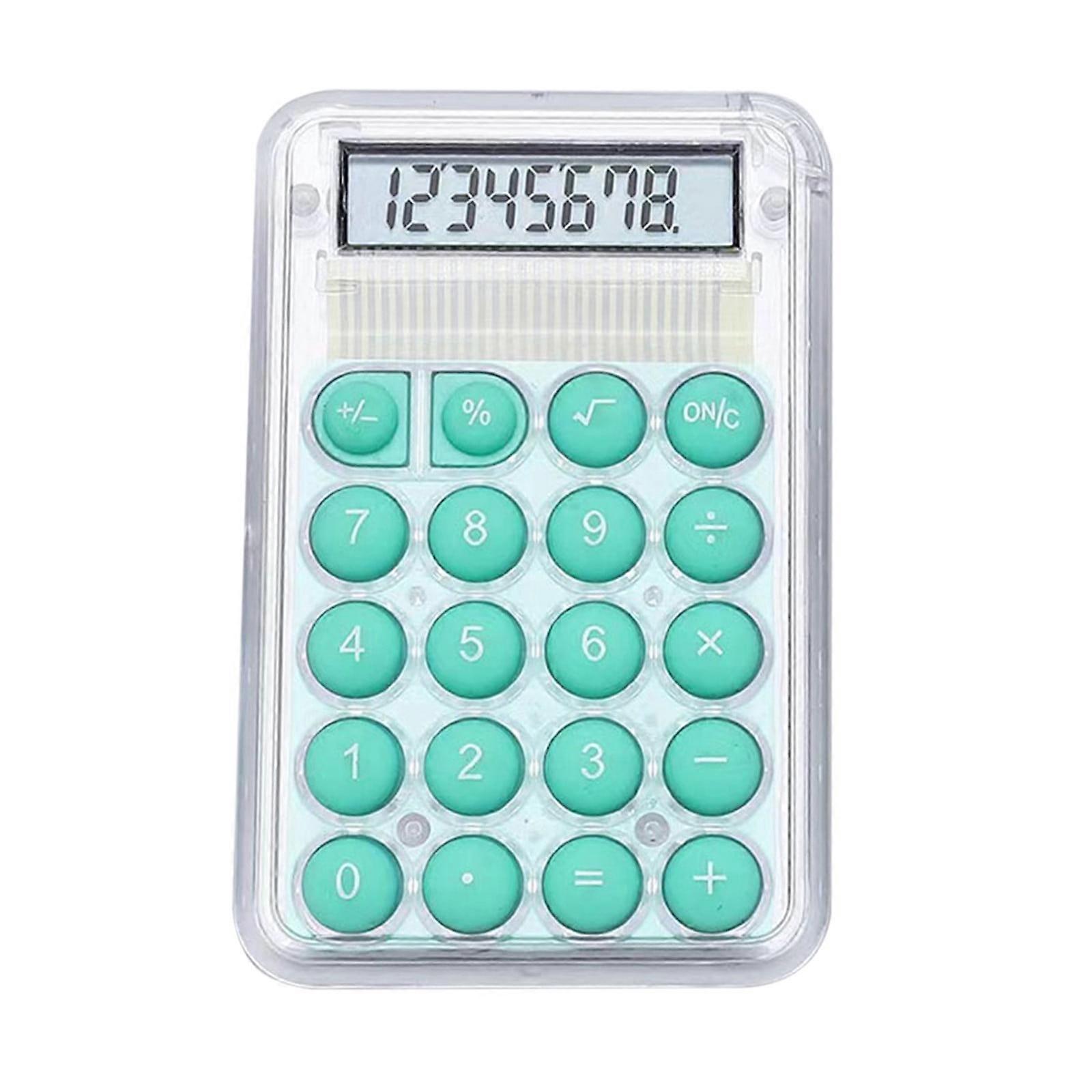 Cute Transparent Calculator Students 8 Digit Standard Function Desktop Electronic Calculator SIZE 2.1 X 0.3 X 3.3inch / 5.4 X 0.8 X 8.6cm LxWxH Mini