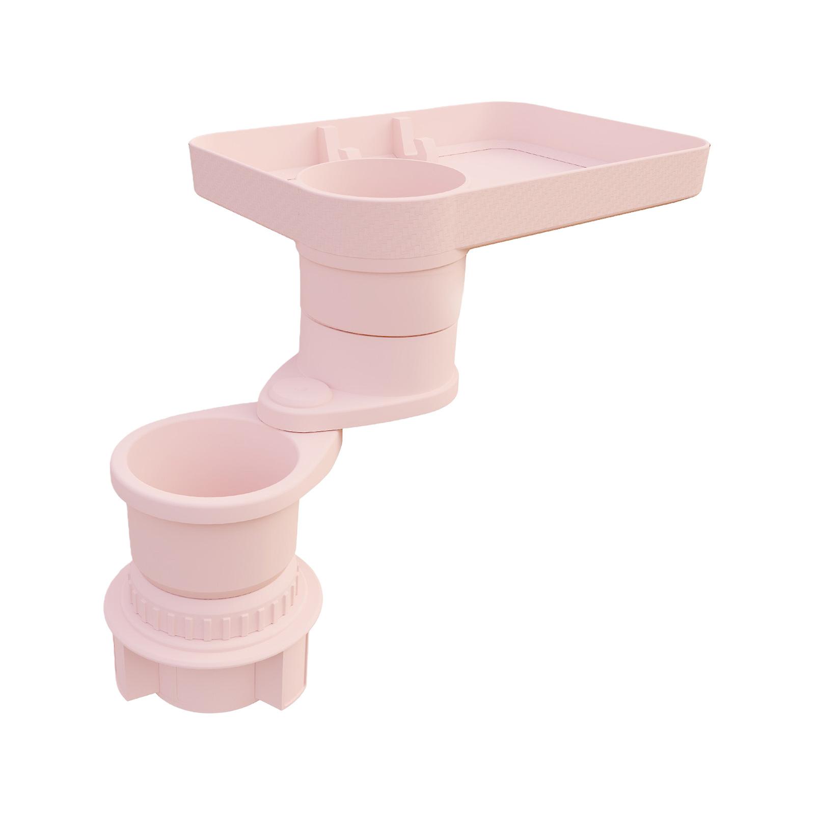 360 Degree Rotating Car Cup Holder Tray With Storage Space Food Table For Snacks And Drinks Universal Multifunction Multicolor