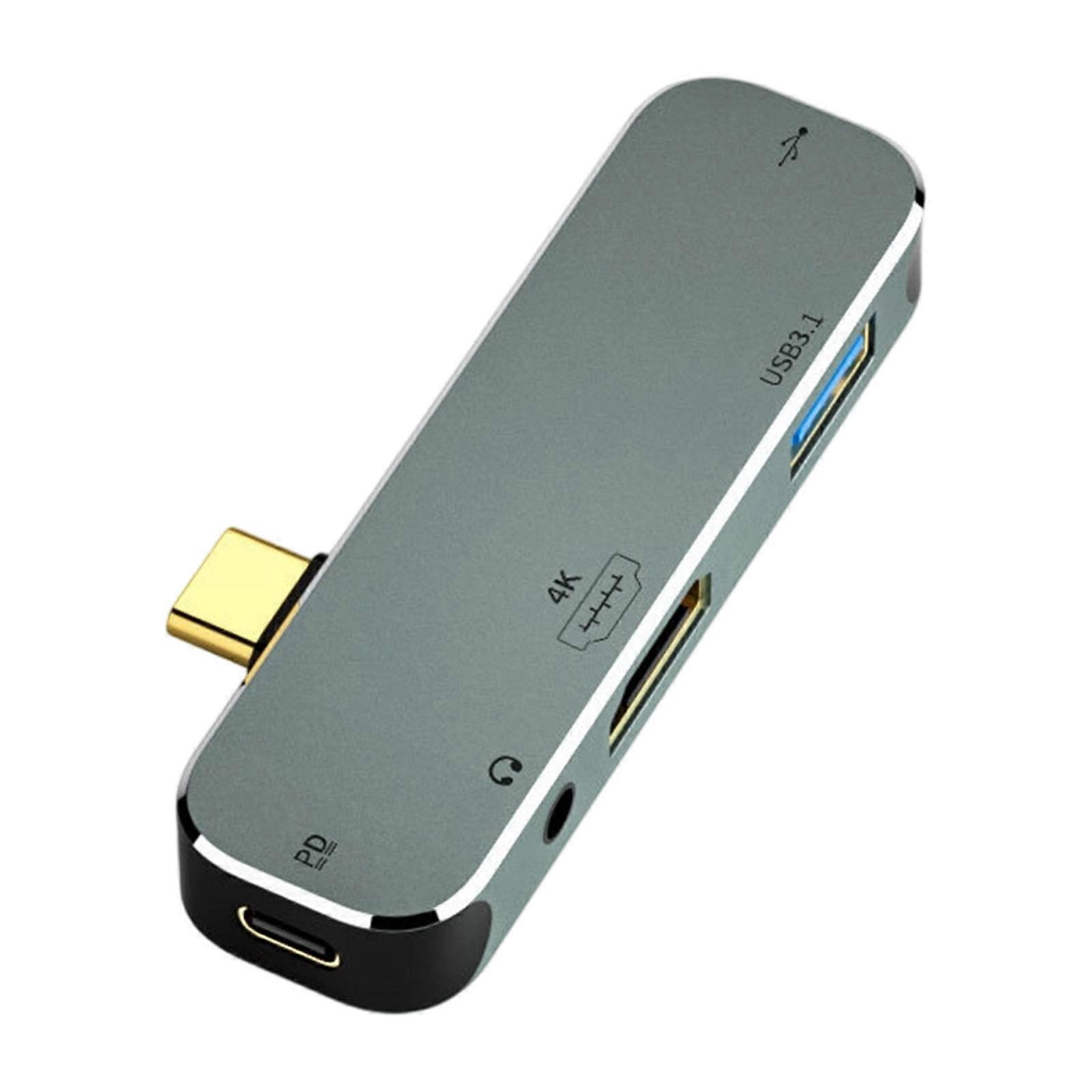 Universal Type C Hubs Aluminum Body Supports Simultaneous Charging Data Transfer Video Display Multicolor